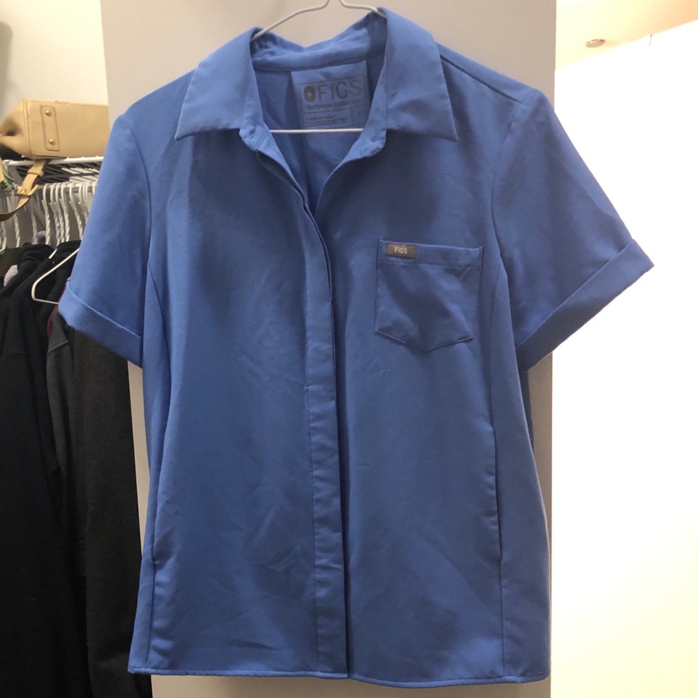 Figs Ceil Blue Scrub Top